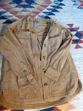 Matty M Tan Corduroy Button-Front Jacket